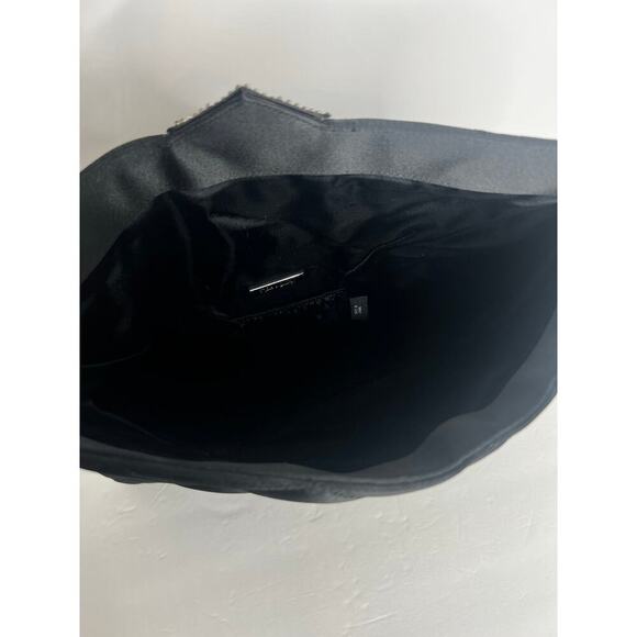 KATE LANDRY Black Clutch Quilted Vtg Purse Evening Folder Bag With Rhinestone - Picture 7 of 16